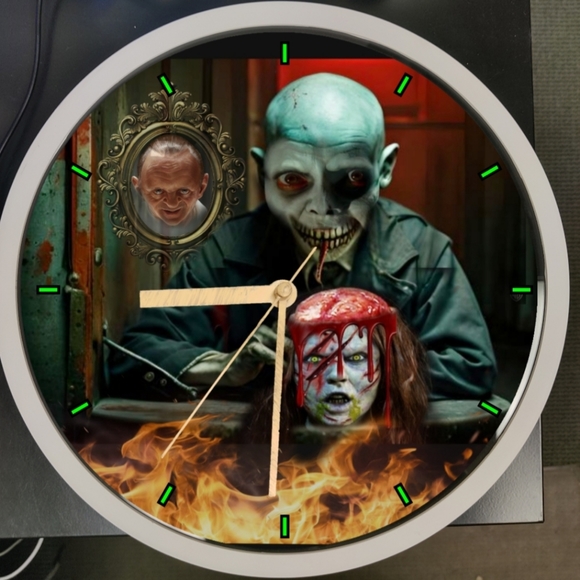 Exorcist demon devouring brain Halloween led dance light dance lights clock - Picture 3 of 4